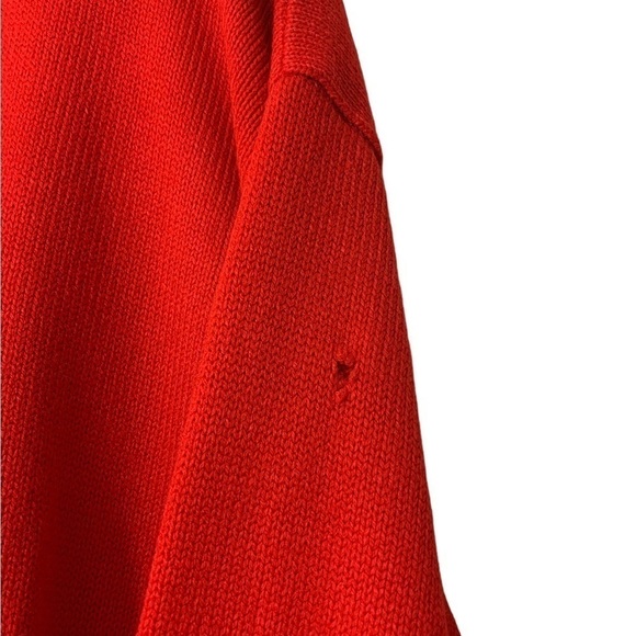 Vintage Red Chunky Cable Knit Distressed Grandpa Sweater Size Large - Picture 10 of 13